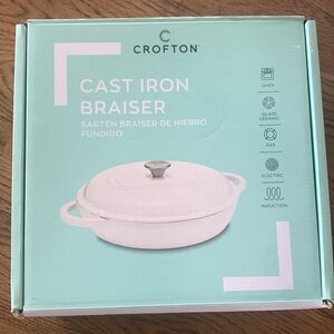 NEW Aldi Crofton 3.7 Qt Cast Iron Braiser cream